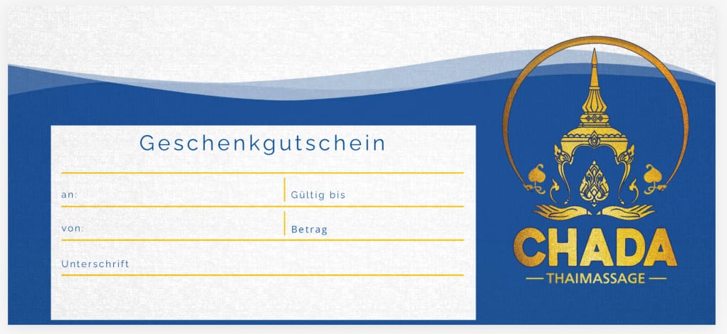CHADA Thaimassage Tettnang Geschenkgutschein